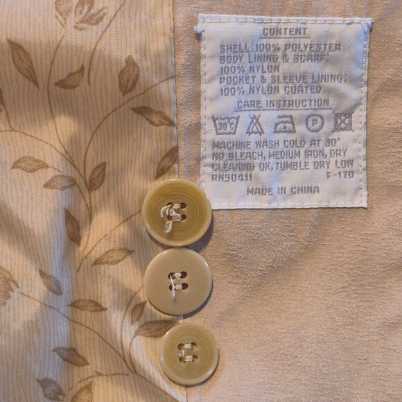 Fleet Street Rainwear Chamois Tan Coat Size M - Picture 7 of 11